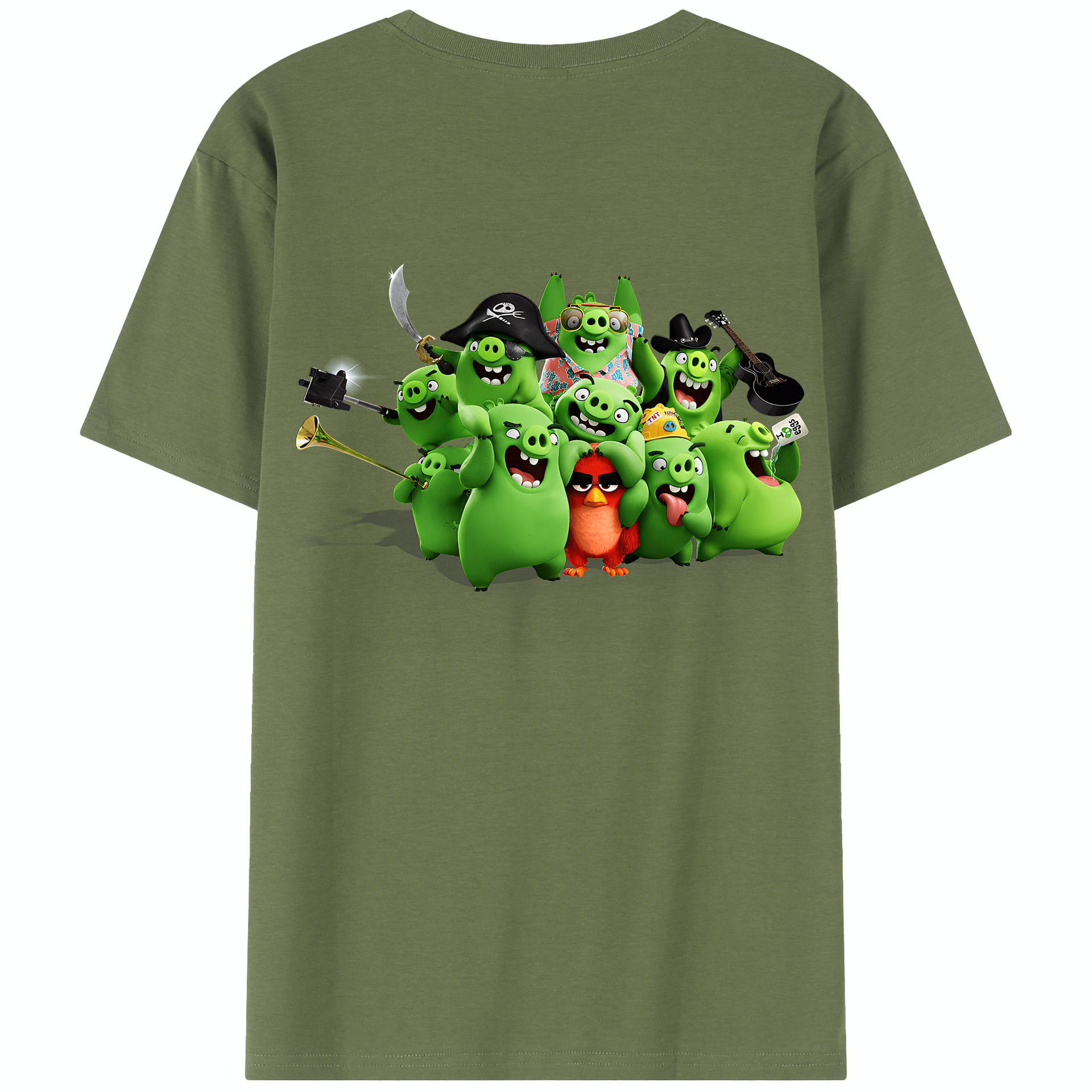（画像用） Angry Birds アングリーバード 綿100％半袖Tシャツ（背面プリント）